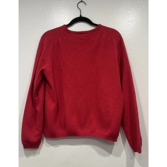 Isle 100% Pure Cashmere Sweater Women's Long Sleeve Fuchsia Pink Crewneck READ - Picture 3 of 11